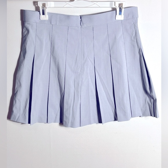 UNIQLO Heather Pleated Mini Skirt Light Blue Large - Picture 4 of 8